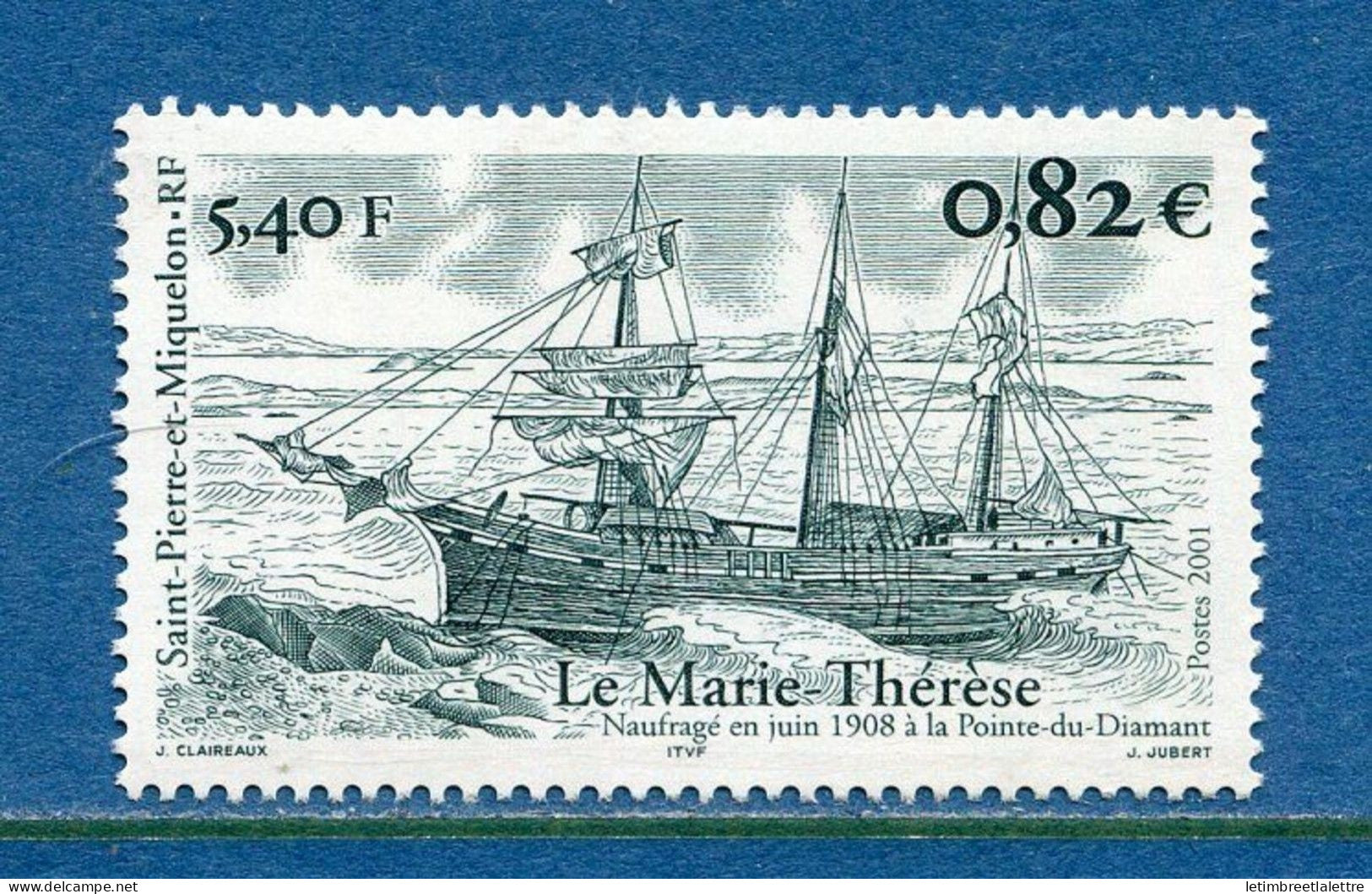Saint Pierre et Miquelon - YT n° 752 ** - Neuf sans charnière - Bateau Le Marie Thérèse - 2001