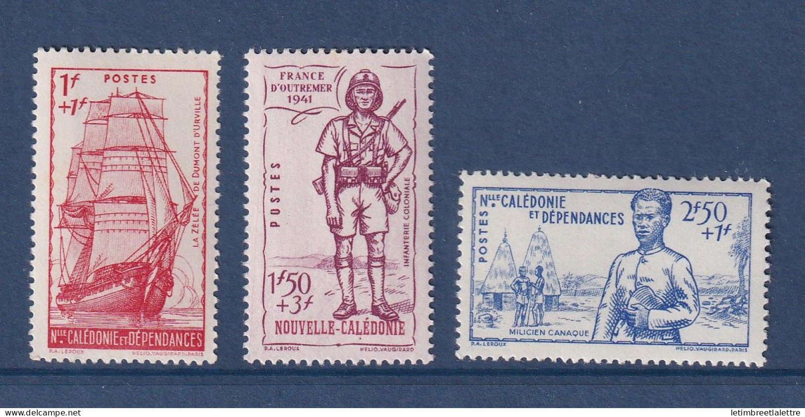 Nouvelle Calédonie - YT n° 190 à 192 ** - Neuf sans charnière - France d'outre mer - 1941