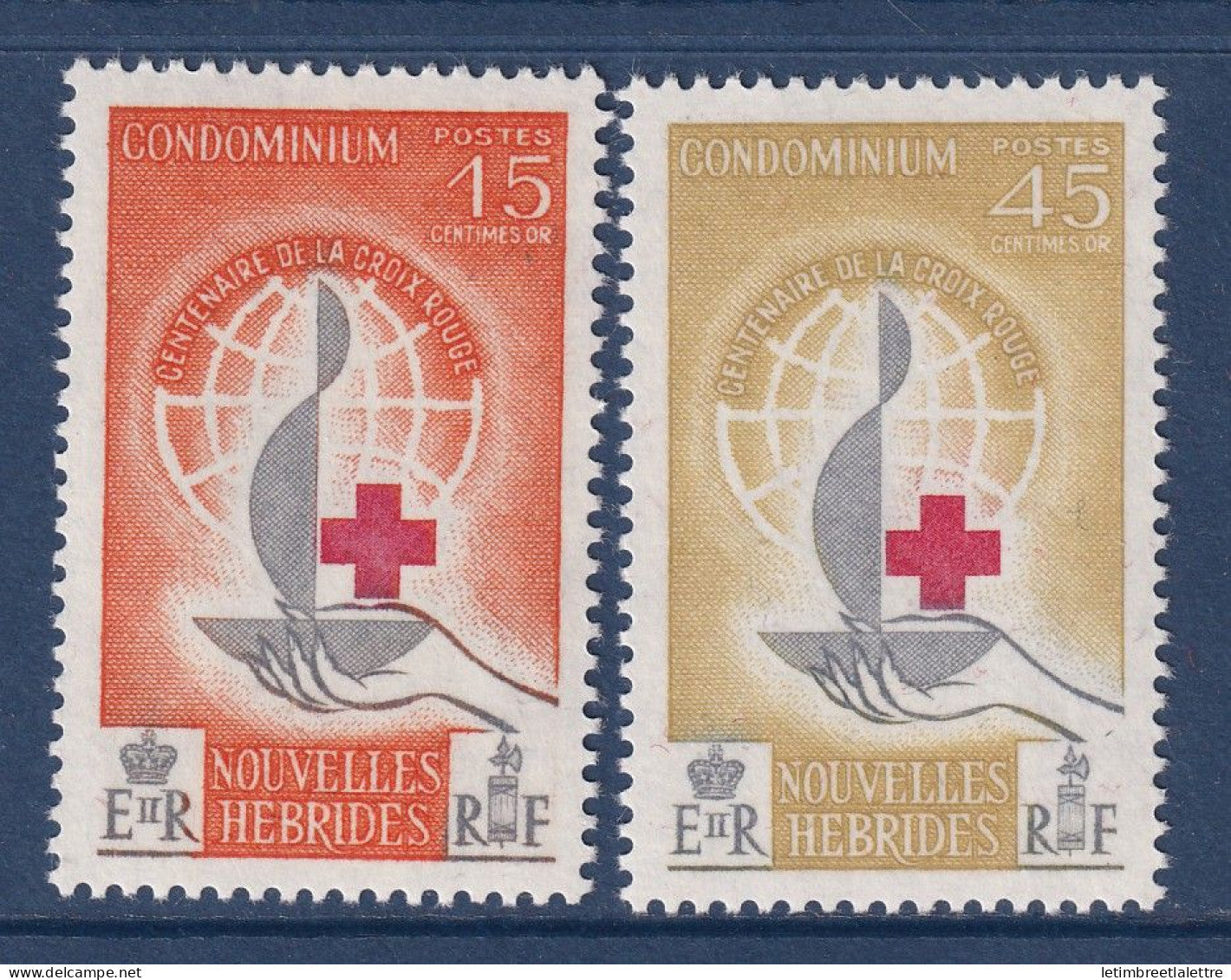 Nouvelles Hébrides - YT n° 199 et 200 * - Neuf avec charnière - Croix Rouge - 1963