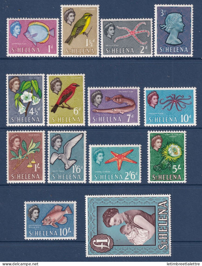 Sainte Hélène - YT n° 141 à 154 ** - Neuf sans charnière - Faune - 1961