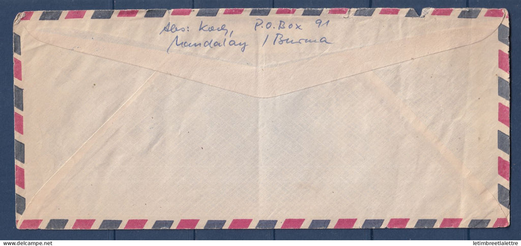 Myanmar - Birmanie - Enveloppe par avion de Mandalay - pour l'Allemagne - 1960