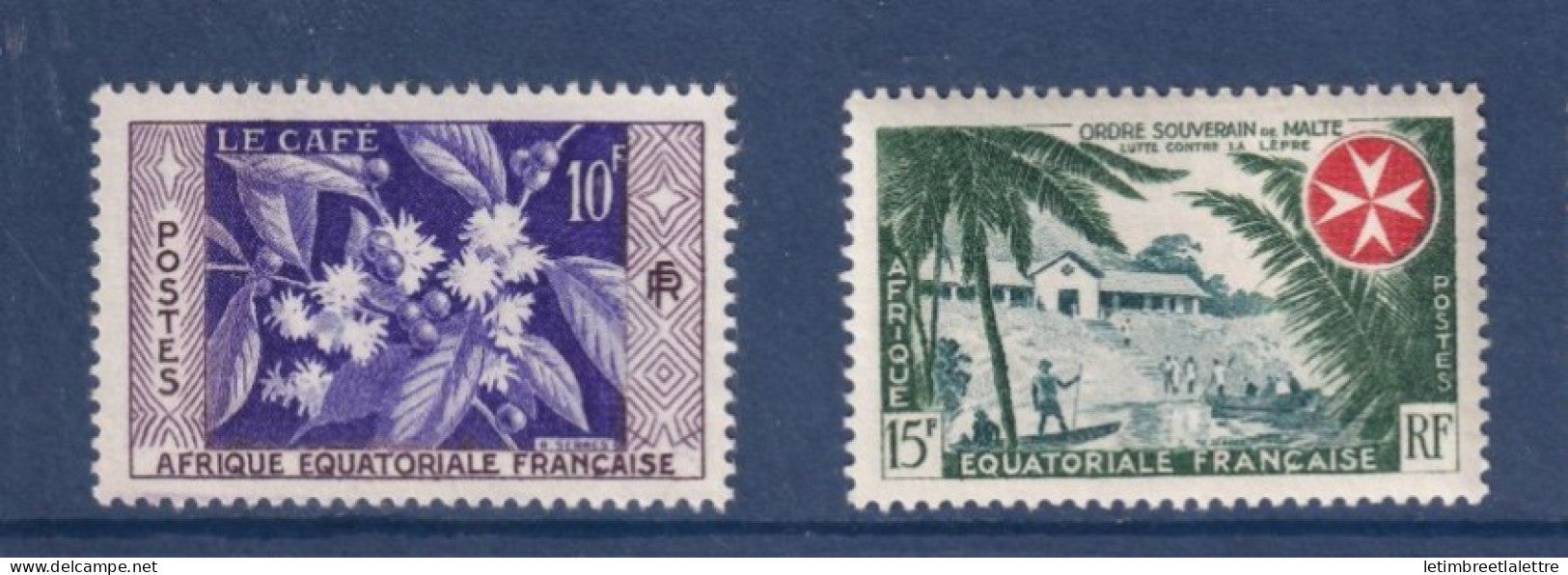AEF - YT n° 236 et 237 ** - Neuf sans charnière - Café et lutte contre la lèpre - 1956 à 1957