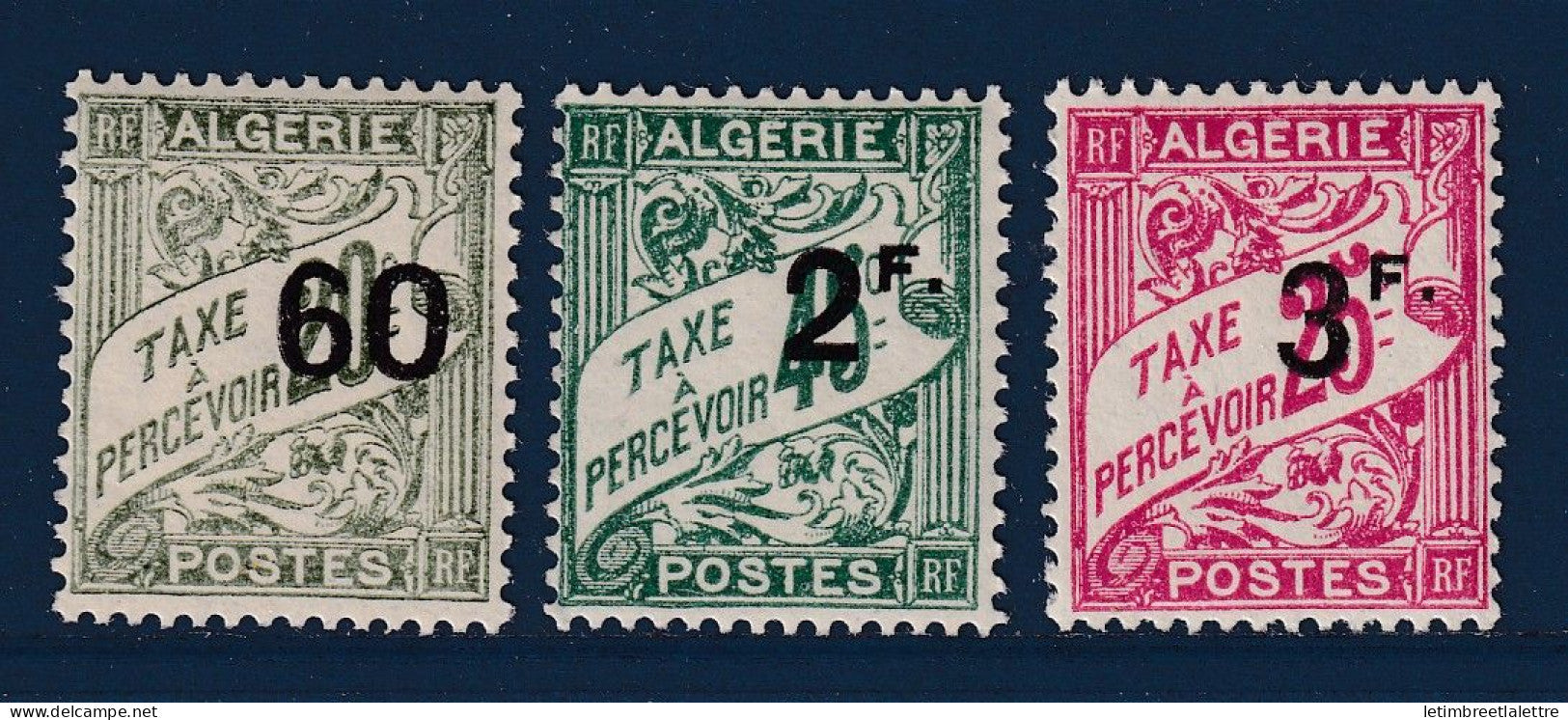 Algérie - Taxe - YT n° 12 à 14 ** - Neuf sans charnière - 1926 1928
