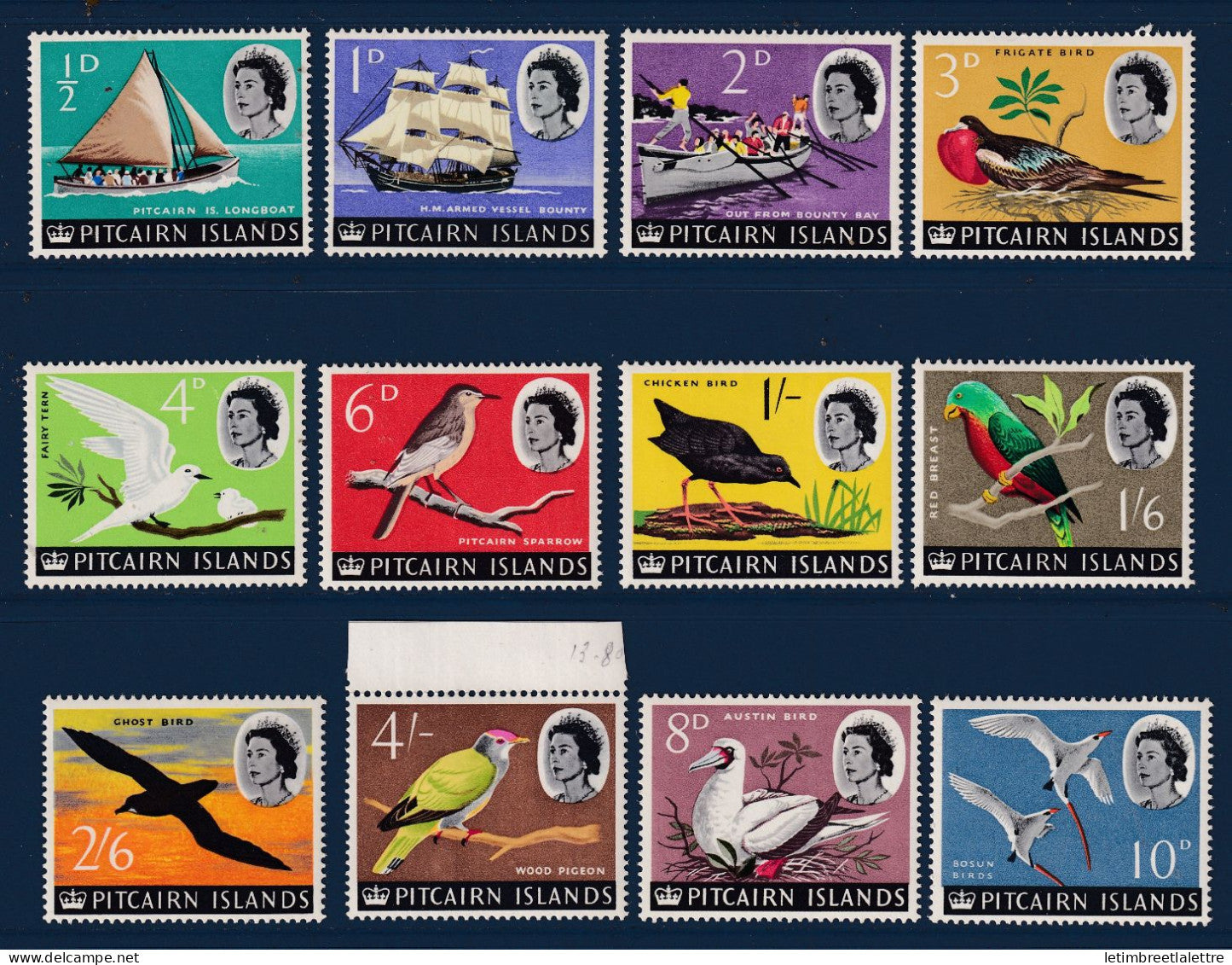Pitcairn - YT n° 38 à 49 ** - Neuf sans charnière - Oiseaux - Bateaux - 1964