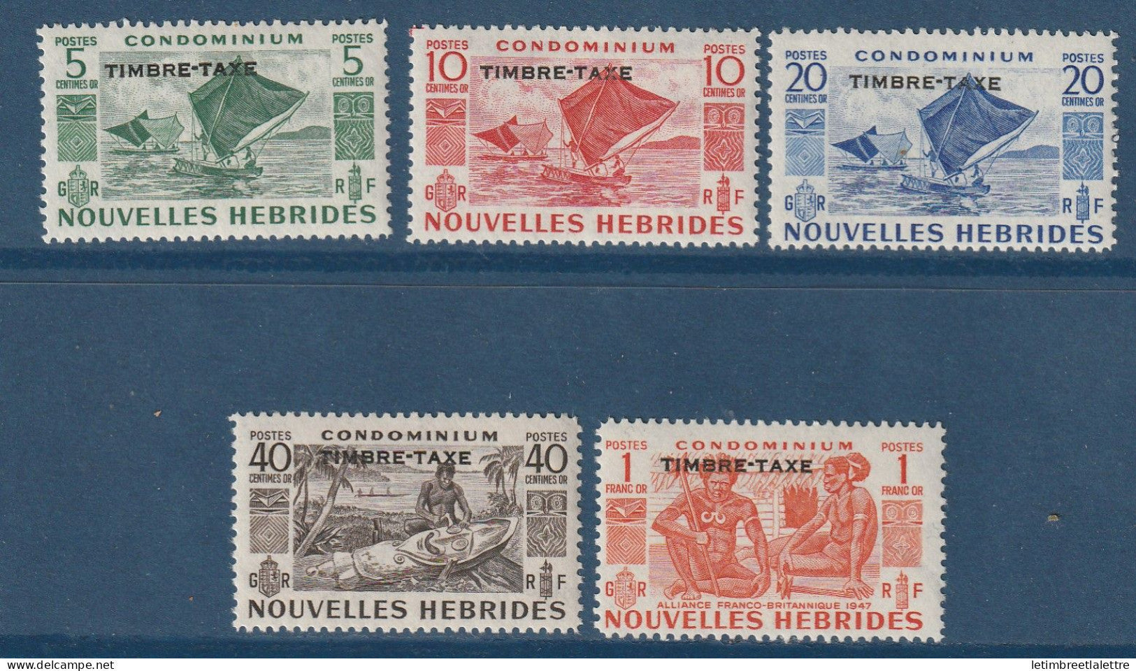 Nouvelles Hébrides - Taxe - YT n° 26 à 30 ** - Neuf sans charnière - 1953