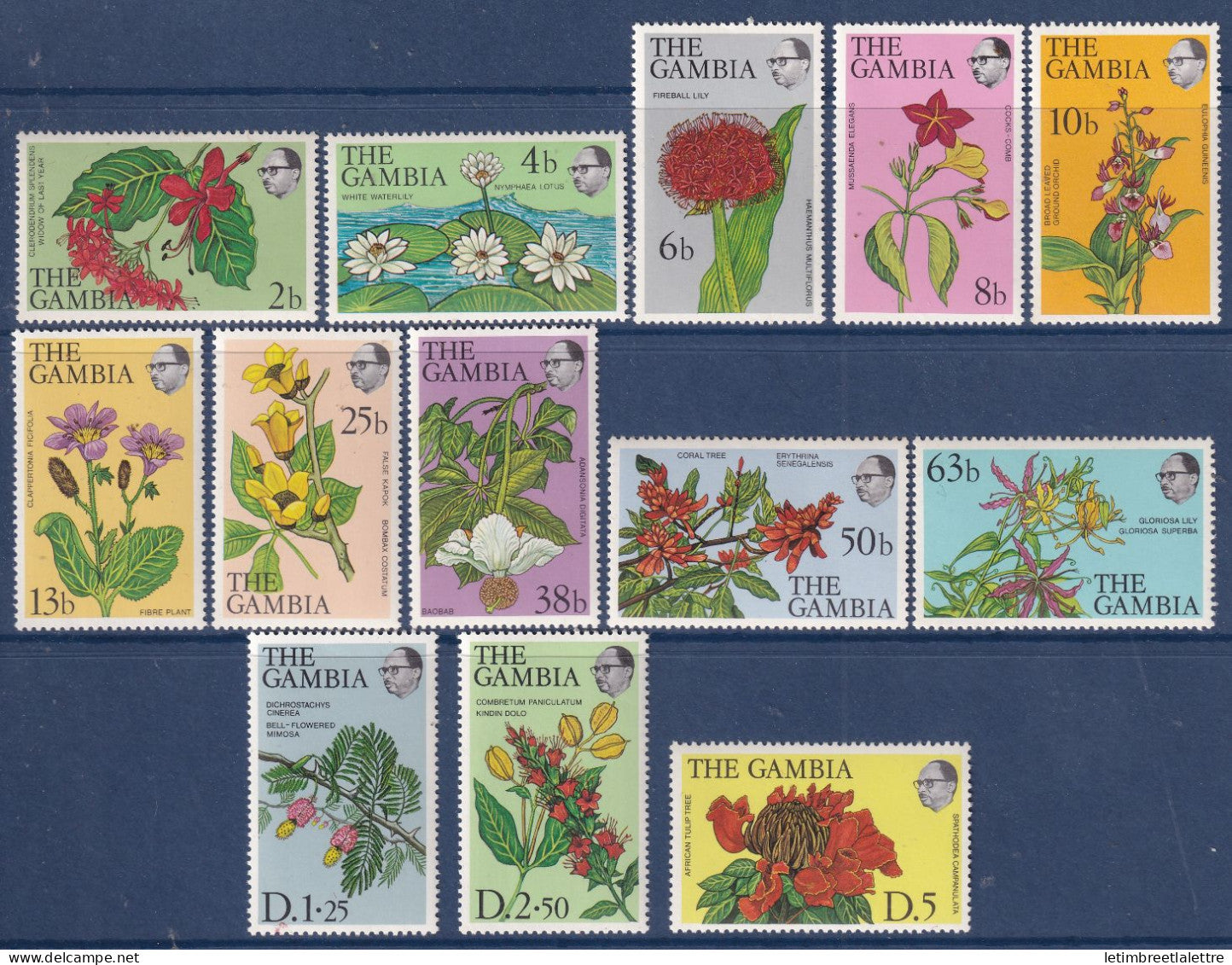 Gambie - YT n° 343 à 355 ** - Neuf avec charnière - Flores - 1977