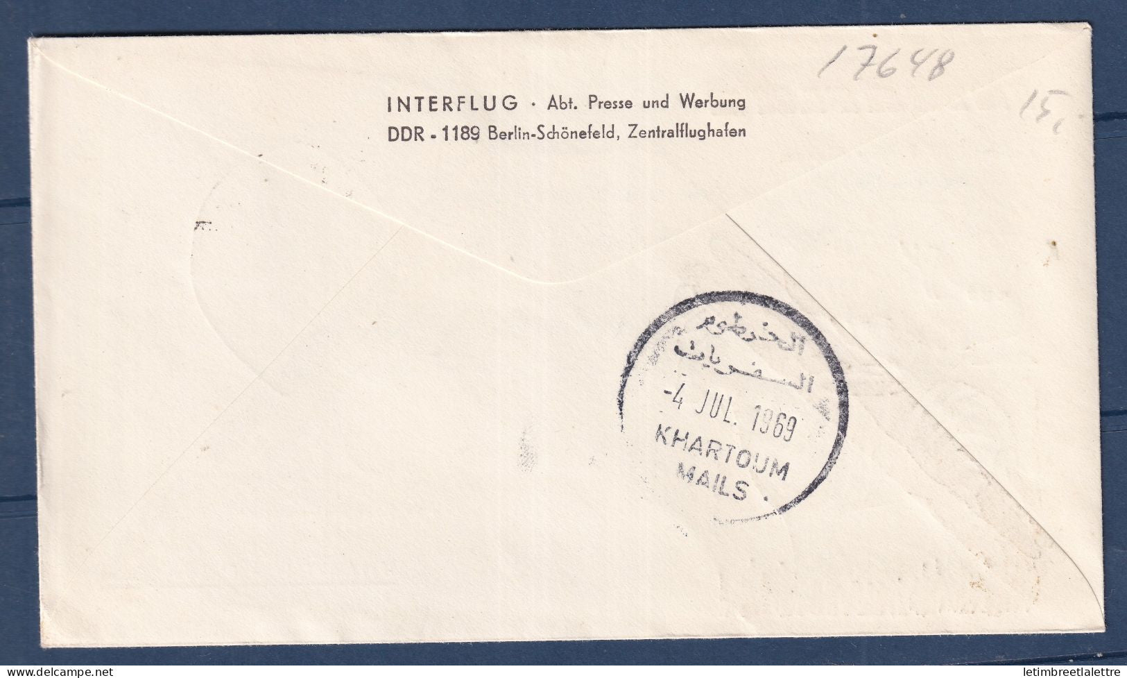 Allemagne - DDR - Avion - Premier vol Berlin Khartoum - Animaux - zèbre - 1969