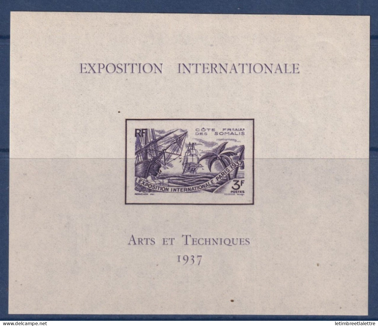 Côte des Somalis - Bloc - YT n° 1 ** - Neuf sans charnière - Exposition internationale de Paris - 1937