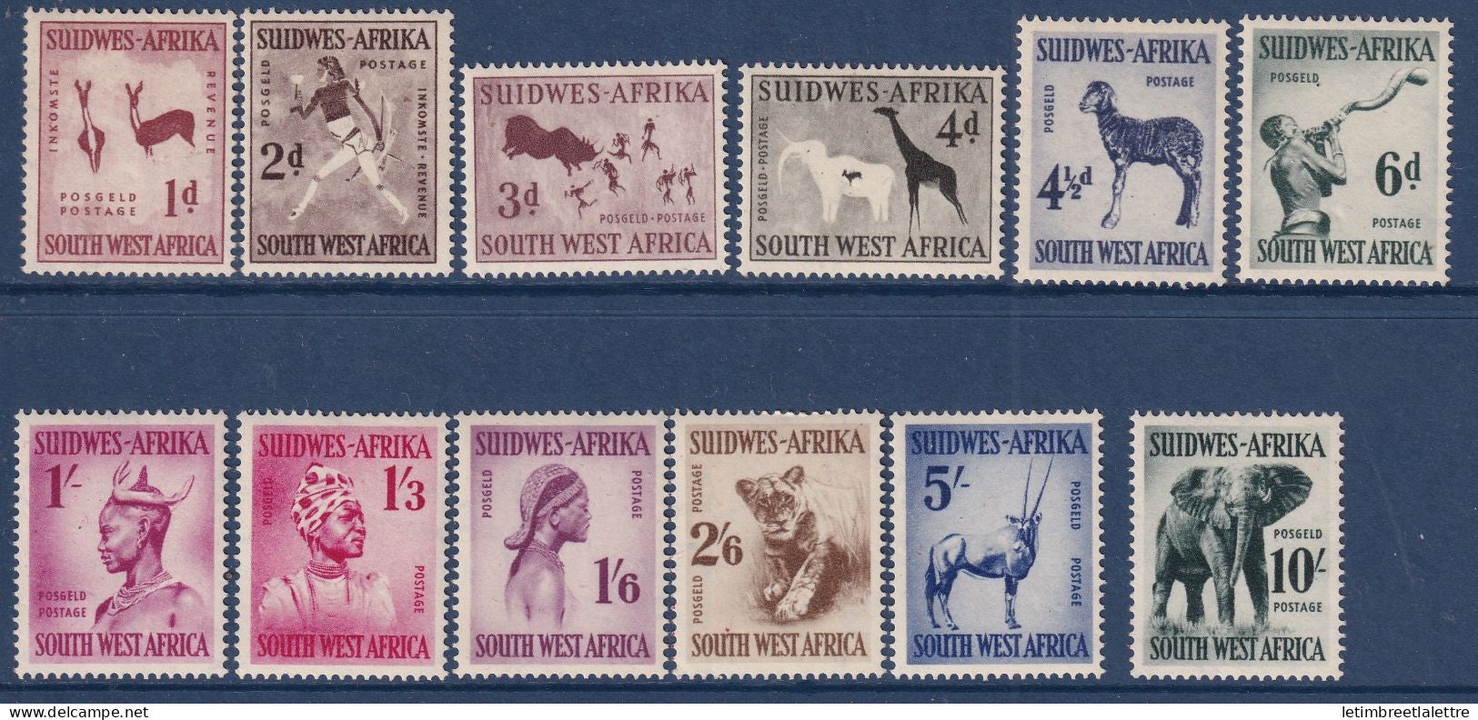 Afrique du Sud Ouest - YT n° 237 à 248 ** - Neuf sans charnière - Série courante - 1954