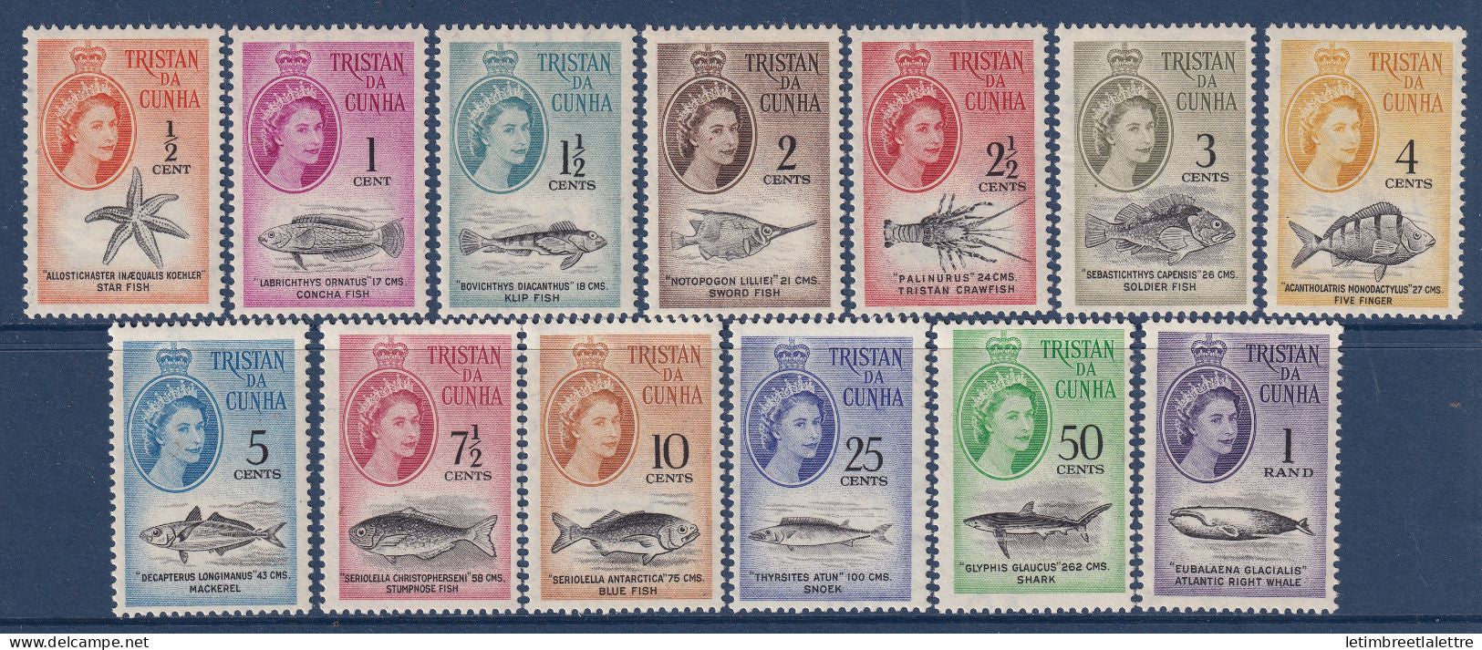 Tristan da Cunha - YT n° 42 à 54 ** - Neuf sans charnière - Faune Maritime - 1961