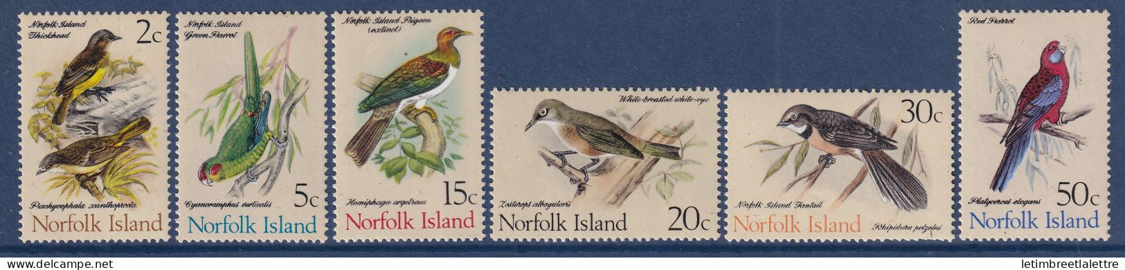 Ile Norfolk - YT n° 116 à 122 * - Neuf avec charnière - Oiseaux - 1970