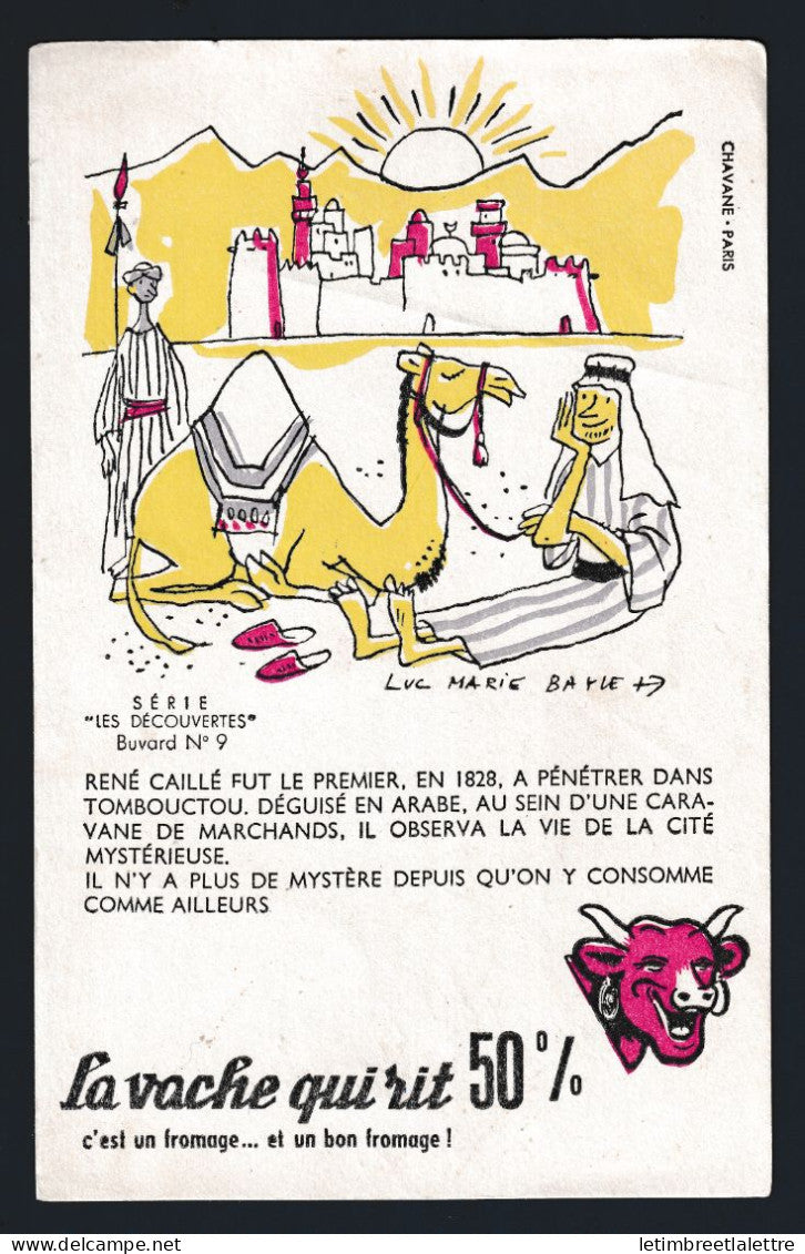 France - Buvard - La Vache qui rit - Série Les Découvertes n° 9 - René Caillié à Tombouctou