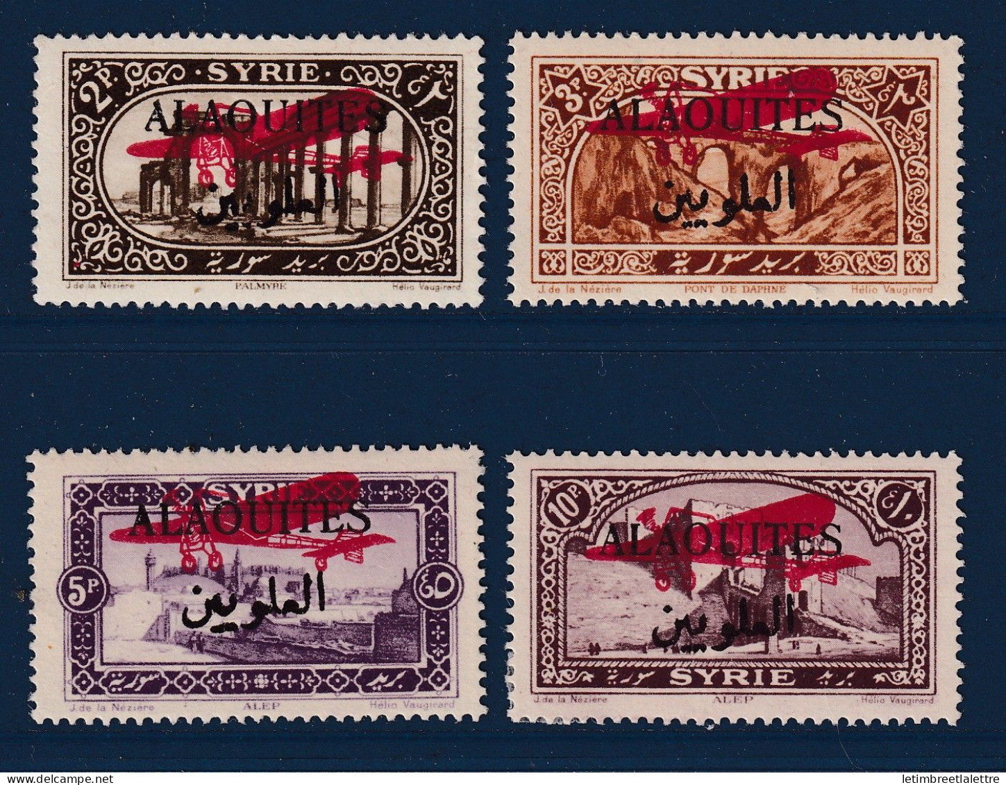 Alaouites - Poste aérienne - YT n° 9 à 12 * - Neuf avec charnière - 1926